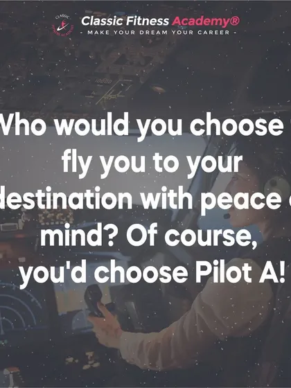 Would you choose an unlicensed pilot? Of course not. The same logic applies to fitness. A certified trainer is your assurance of safety and professionalism.