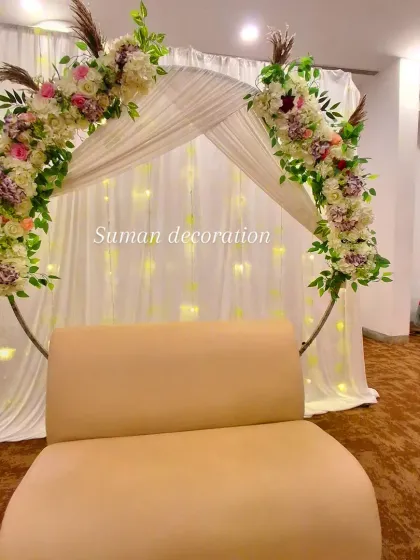 Another angle of the romantic floral setup, perfect for creating a sophisticated and memorable event space.
