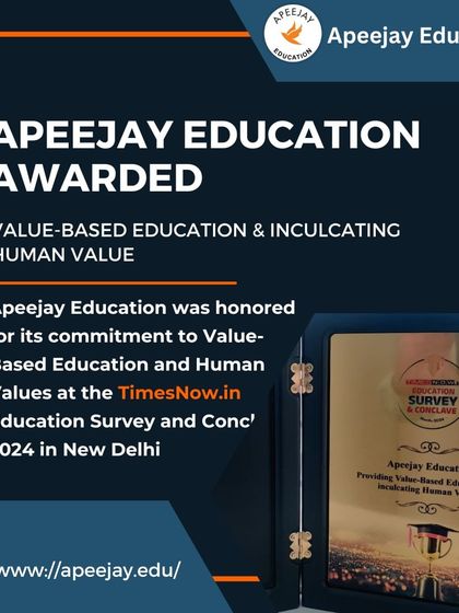 We are proud to be recognized for our commitment to Value-Based Education and Inculcating Human Values at the TimesNow.in Education Survey and Conclave 2024.