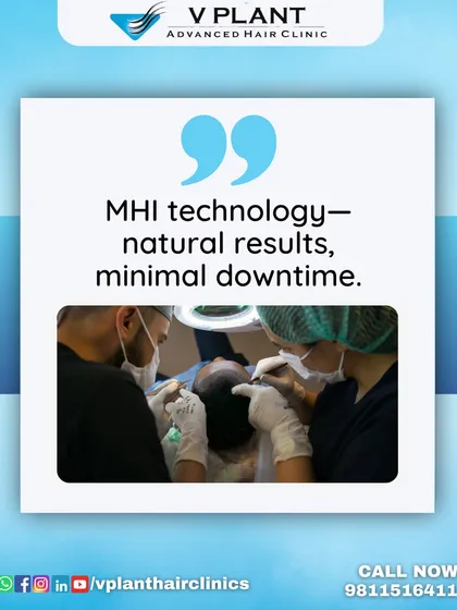 This graphic emphasizes the core benefits of our MHI technology: natural results and minimal downtime. The image shows our team of surgeons working together, highlighting our collaborative and expert approach.