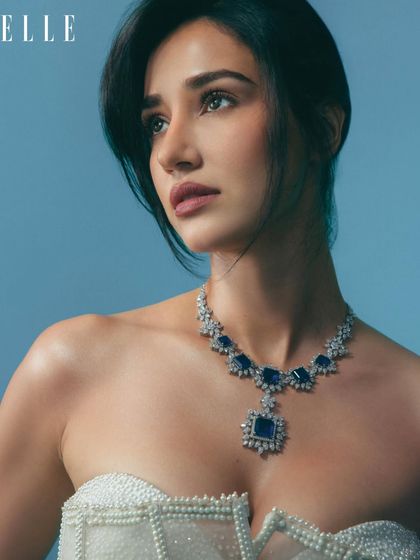 Another angle from the ELLE India digital cover shoot with Disha Patani. This makeup look was all about creating a sophisticated and polished feel that let the stunning jewelry and couture shine.