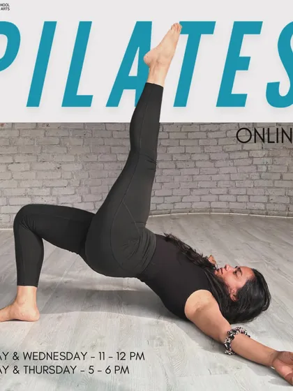 Our online Pilates classes focus on building a strong, resilient core, which is the foundation for all healthy movement. This is a shot from one of our live sessions, focusing on form and control.
