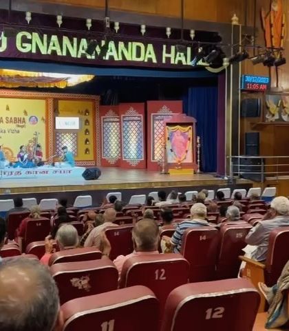 The audience's perspective of my concert at Narada Gana Sabha. Seeing the hall filled with attentive listeners is the greatest encouragement for any artist.