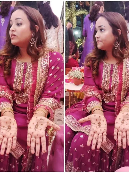 A very simple and minimal design for a client. The small motifs on the palm are perfect for someone trying henna for the first time or who wants just a touch of decoration.