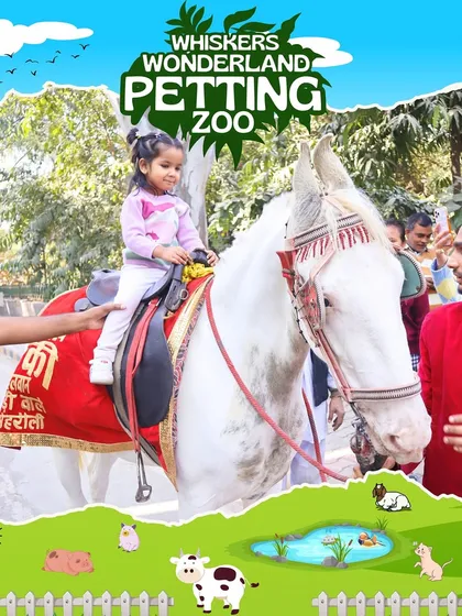 We believe in connecting children with nature and animals. At our petting zoo events, little ones get to experience the thrill and gentleness of interacting with animals, like this memorable first horse ride.