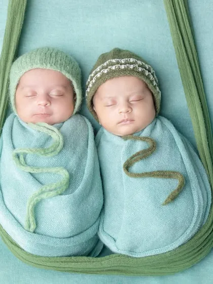 Double the love, double the joy. I have special experience in photographing newborn twins, carefully posing them to show their unique bond from the very start.
