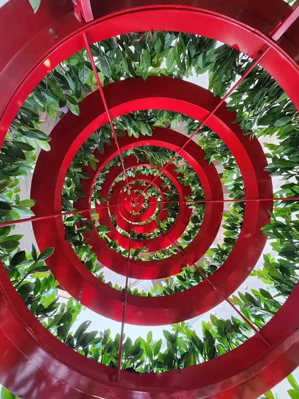 If it's Plant People, it must be epic! This hypnotic spiral of red and green was part of a unique Christmas tree installation we built for the Westin Mumbai Powai. Can you guess what it's made of?