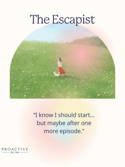 The Escapist: "I know I should start... but maybe after one more episode." Sometimes, avoiding a task feels easier than facing it. We have all been there.