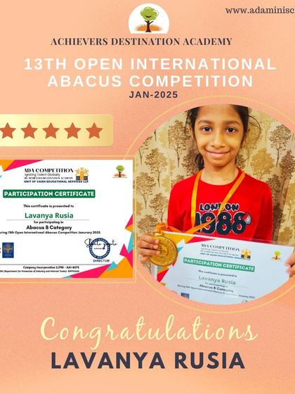 Achievers Destination Academy - Mental Math & Speed Calculation Our Star Achievers: Competition Winners & Graduates photo 35