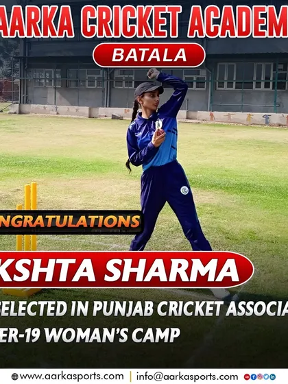 This is what it's all about. I am incredibly proud of my student, Akshita Sharma, for her selection into the Punjab Cricket Association Under-19 Woman's Camp. Her hard work and dedication are an inspiration to everyone at the academy.