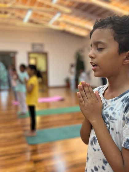 After six months of consistent chanting, these young students can now sit with their eyes closed for extended periods. I use sound as a medium to introduce them to meditation. In five years, each one of them will be a powerhouse of yoga.