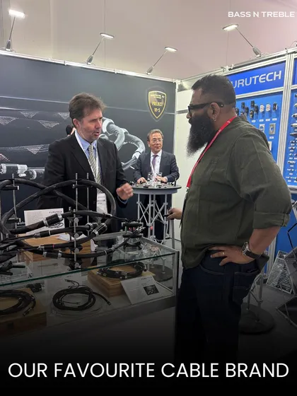 Denny discussing the finer points of cable technology at the Furutech booth in Munich. We are constantly learning and deepening our expertise to better serve our clients.