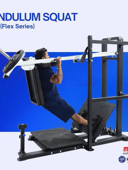 The pendulum squat in action. This movement provides a deep stretch and activation of the quads and glutes, different from a traditional hack squat or leg press.