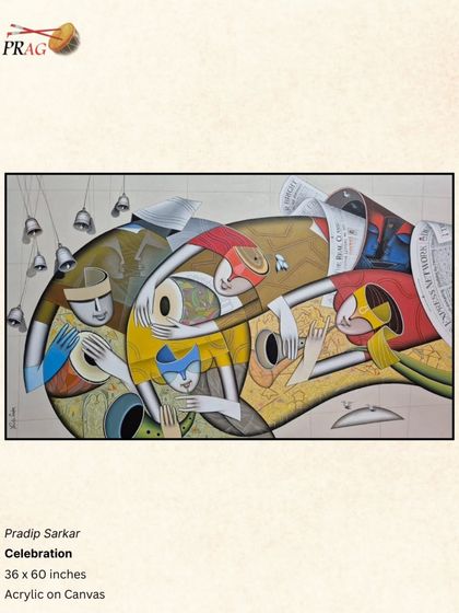 A duplicate image of Pradip Sarkar's "Celebration," presented again to emphasize its powerful composition. The framing choice remains consistent to let the artwork's inherent energy lead.