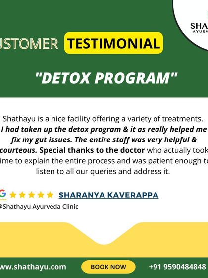 This client review praises my detox program for helping resolve gut issues. It also points out the helpful and courteous staff and the doctor's patience in explaining the entire process and addressing all queries.