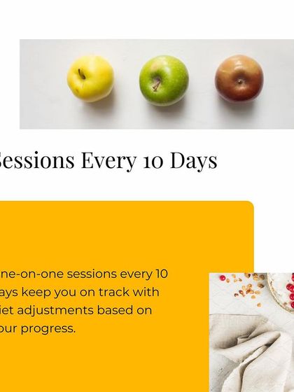 My programs feature one-on-one sessions every 10 days to keep you on track with diet adjustments based on your progress.