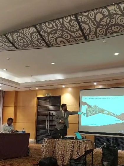 During a presentation, I am explaining the details of a master plan on screen. It is crucial to communicate the technical and conceptual aspects of a design clearly.