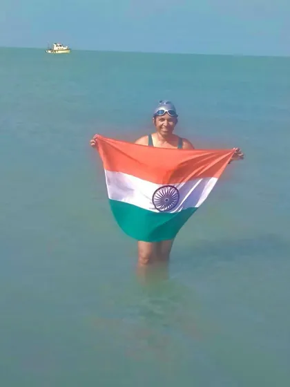 Our members don't just stick to the road. Here's our very own Asha, part of a relay team that swam across the Palk Strait from Sri Lanka to India. It's a testament to the adventurous spirit we foster.