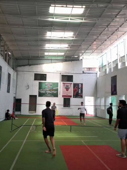 The court during daytime play. The skylights provide great natural illumination for your matches.