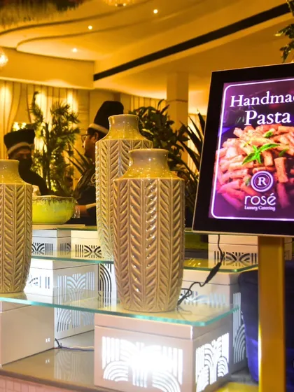 Experience the heart of Italy with our handmade pasta station. We offer a selection of fresh pastas and rich sauces, allowing guests to enjoy a classic Italian dish prepared to their liking in an elegant setting.