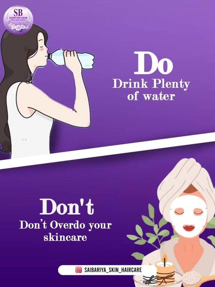 A simple winter skincare rule: Do drink plenty of water to stay hydrated from the inside, and Don't overdo your skincare routine, as this can irritate dry winter skin. (Duplicate of 45, same caption applies)