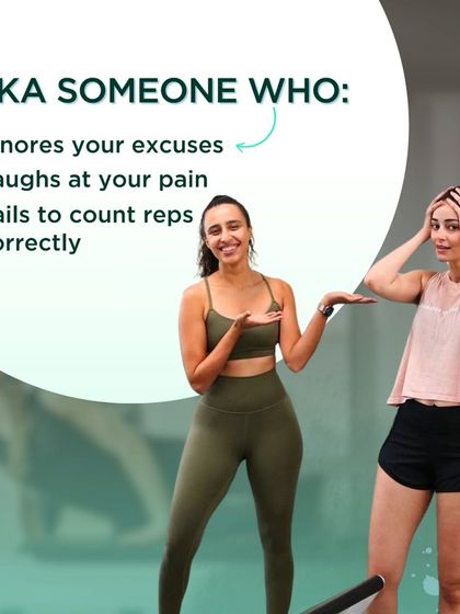 This is the face you make when your instructor is vibing to the music while you're holding a plank. We keep it tough, but we also keep it fun.