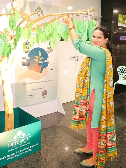 Another proud participant in our Environment Day pledge drive, contributing to our growing tree of promises.