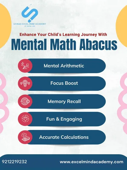 We enhance your child's learning journey with mental math abacus. Our program focuses on mental arithmetic, focus boost, memory recall, and accurate calculations.