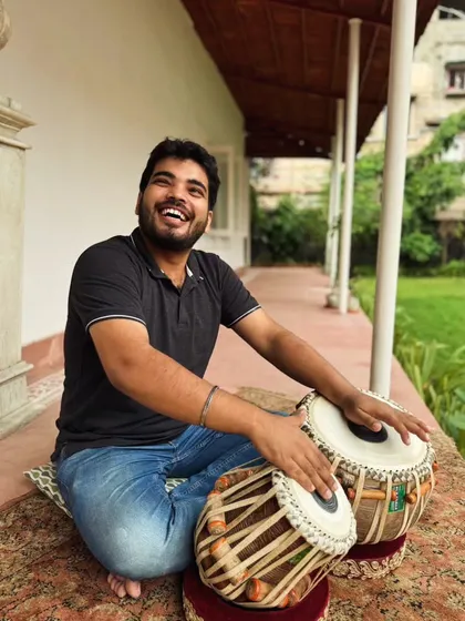 A moment of joy during a practice session. I believe learning music should be a happy and serene experience, and I strive to create that environment for all my students, whether online or in person.