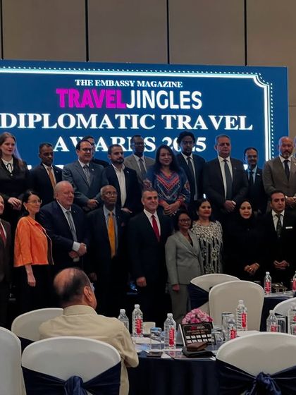 The august gathering of ambassadors and dignitaries who watched my students perform at the Diplomatic Travel Awards. It was an honor for them to present our art to such a global audience.
