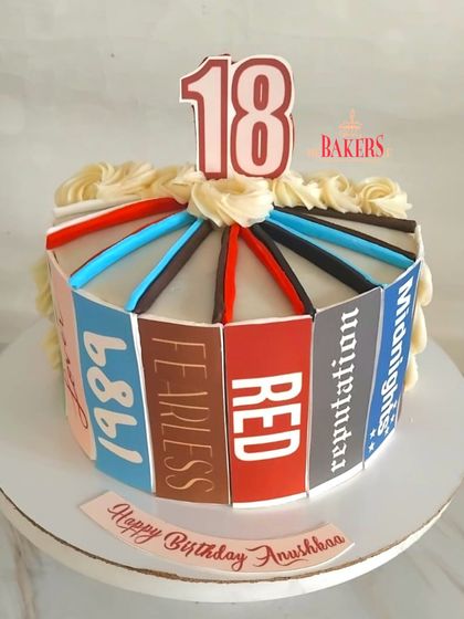 Turning 18 in true Swiftie style! I had so much fun creating this Taylor Swift-themed cake for Anushkaa’s milestone birthday. The design features edible prints of all her favorite album eras, making it the perfect cake for a huge fan.