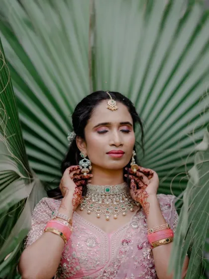 This soft and romantic engagement look was created using an airbrush base. It ensures the makeup is waterproof and will last through the entire event without needing touch-ups.