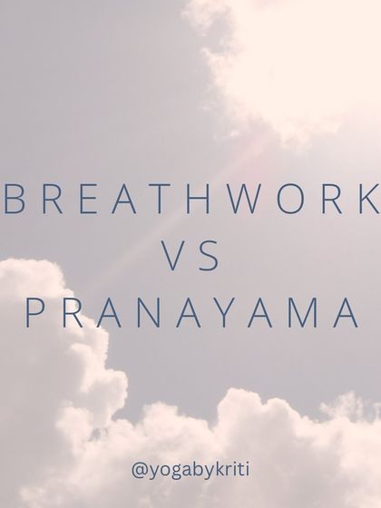 A title card introducing the topic: Breathwork vs Pranayama. Understanding the terms helps us appreciate the depth of the practice.