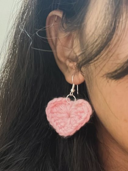 Simple and sweet pink heart earrings. These are very lightweight and make a lovely, subtle statement.