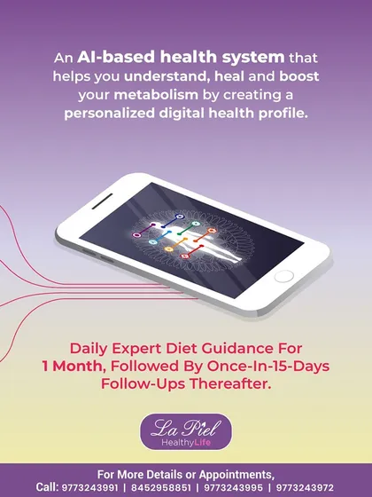 My clinic is the first in Mumbai to offer this AI-based health system. The process begins with creating your personalized digital health profile, followed by one month of daily expert diet guidance. We then continue with follow-ups every fifteen days to ensure you stay on track and progress toward your health goals.