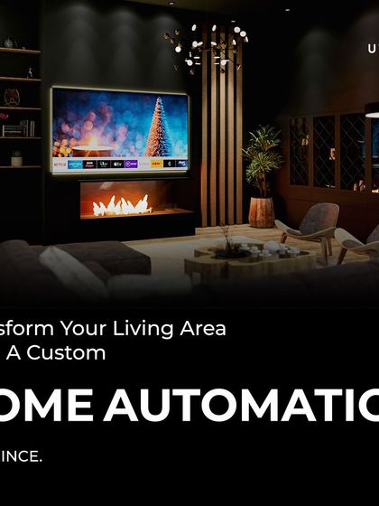 I can transform your living area with a custom home automation experience. This includes integrating your TV, sound system, and even an electric fireplace with your lighting for a truly immersive environment.