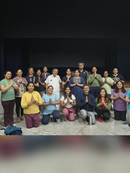 A group photo from our visit to the SVYASA Conference in Bangalore. It was an incredible experience to connect with eminent yoga professionals, share knowledge, and bring back fresh insights to our students and community.