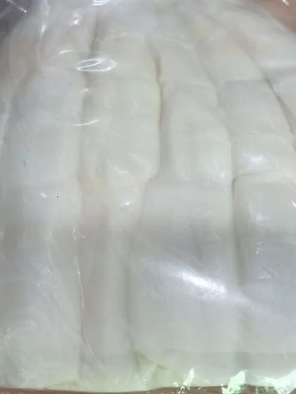 A clear view of the sliced bamboo shoots I have in stock. They are preserved and packed, making them easy to store and use whenever you need them.