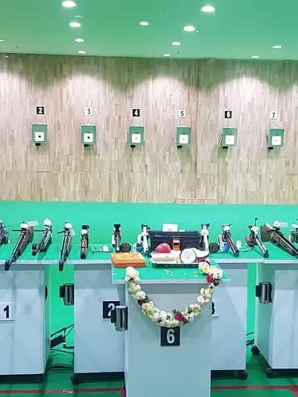 A look at our range prepared for Ayudha Pooja, a ceremony where we bless the tools of our sport. This reflects our respect for the discipline and the equipment that helps our shooters achieve their goals.