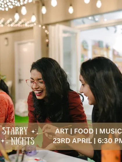 Laughter, friendship, and a splash of paint. This is the essence of our Starry Nights. It's more than just an art class; it's a chance to relax, have fun, and connect with others in a beautiful, creative setting.