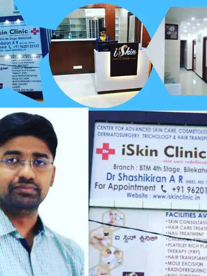 A glimpse into our BTM Stage clinic, featuring our founder Dr. Shashikiran A R. We pride ourselves on a professional, clean, and welcoming environment where patients receive expert dermatological care.