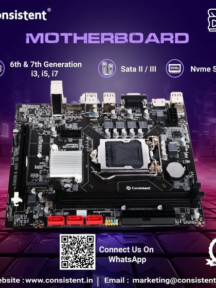 The H110 motherboard is a powerhouse for 6th and 7th generation Intel builds. It features red SATA ports for easy identification, an NVMe slot for fast storage, and is designed for stability and long-term performance.