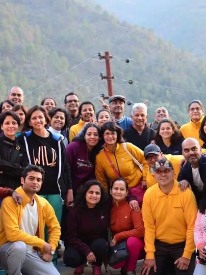 A happy group photo from one of our Teacher Training Courses in the mountains. The bonds formed during these intensive programs are truly for a lifetime.