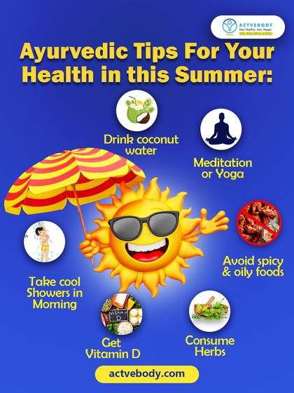 My Top Ayurvedic Tips for a Healthy Summer. To beat the heat naturally, I recommend these simple practices. Drink coconut water, practice calming yoga or meditation, take cool showers, consume cooling herbs, get sensible sun exposure for Vitamin D, and avoid overly spicy or oily foods.