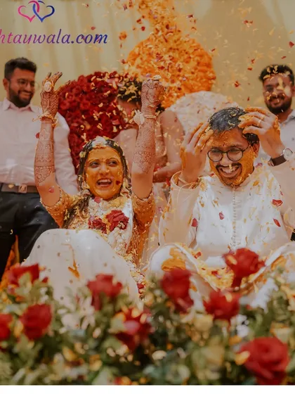 The pure joy of a Haldi ceremony, where family and friends shower the couple with love and blessings. Find a partner to share these fun-filled traditions with.