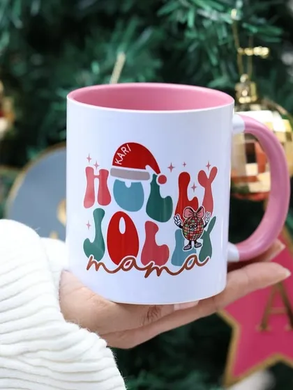 Because mamas need their Christmas cheer too. A 'Holly Jolly Mama' personalised mug.