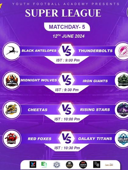 The schedule for Matchday 5 of the Super League.