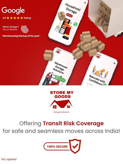 Moving across India? I've got you covered with Transit Risk Coverage. This ensures your belongings are protected not just in my warehouse, but also during the entire relocation journey.