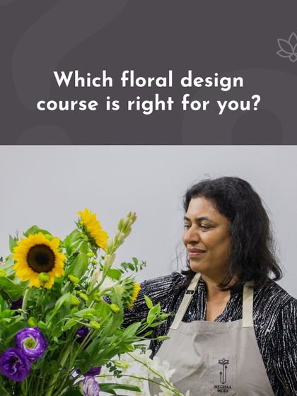 Which floral design course is right for you? This graphic prompts you to think about your goals, helping you choose the perfect path at my school.