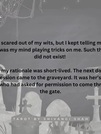 A graveyard security guard's encounter with a woman who asks to enter the closed graveyard, only to find out the next day that she had just died.
